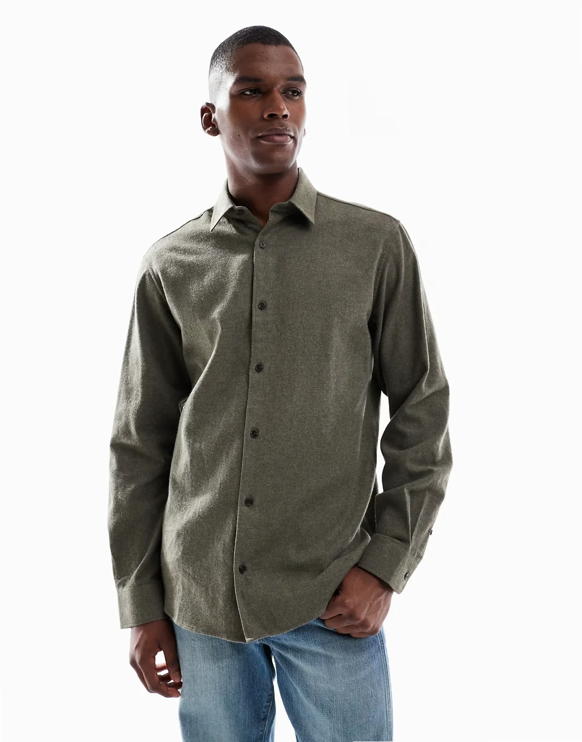 brushed shirt in green