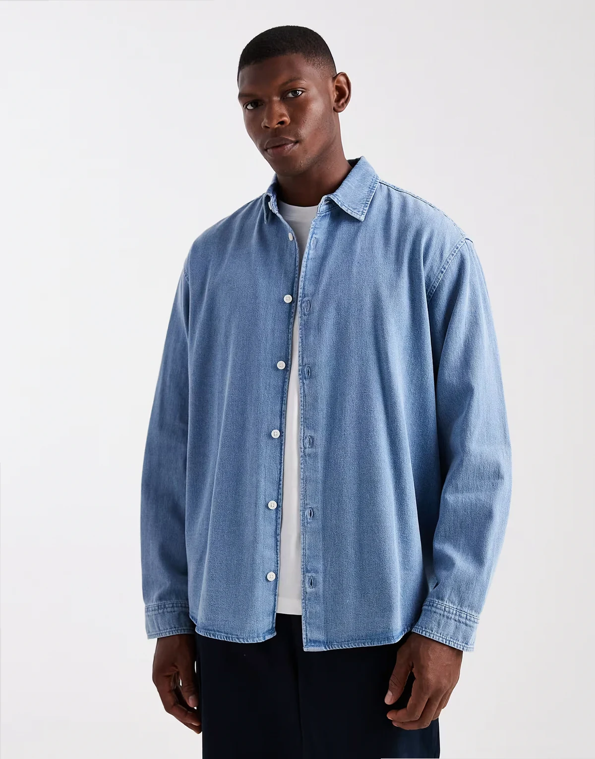 oversized denim shirt in blue