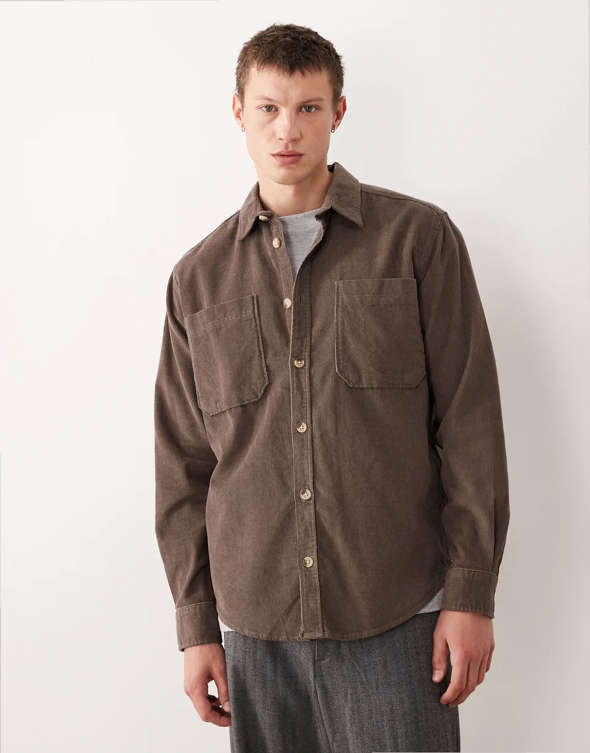 corduroy overshirt in light brown