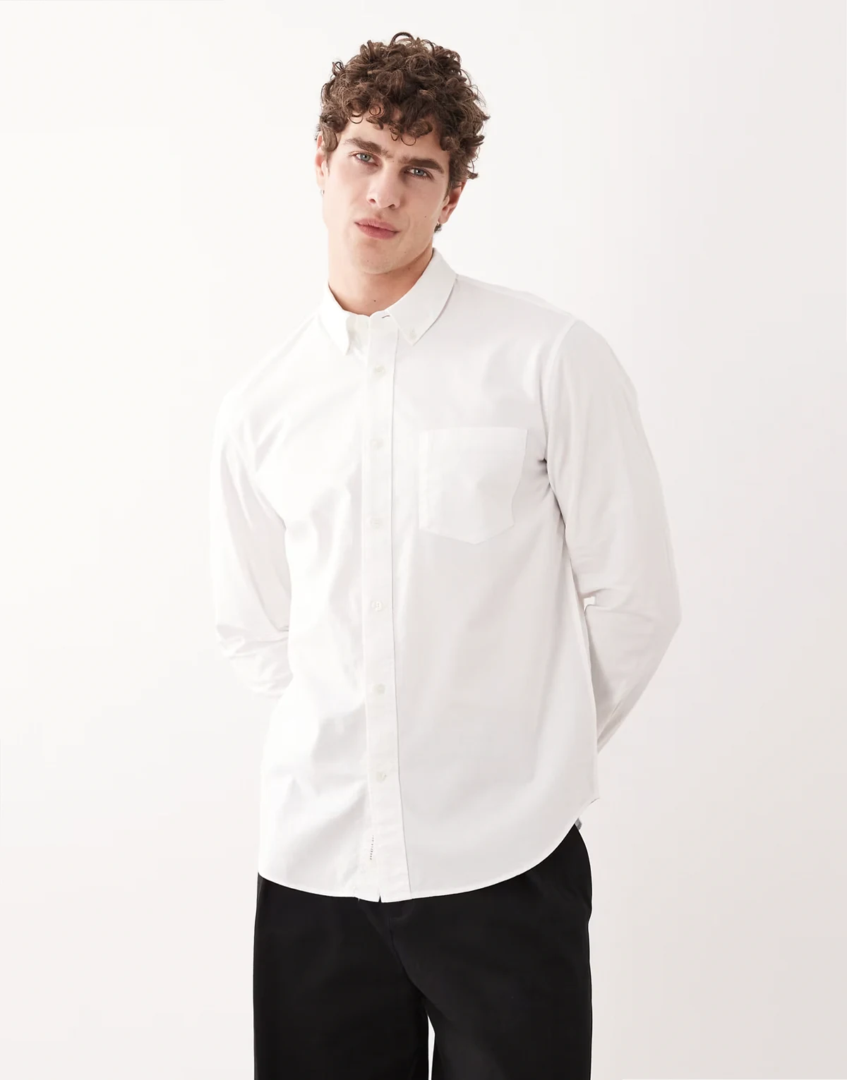 pure cotton oxford shirt in white