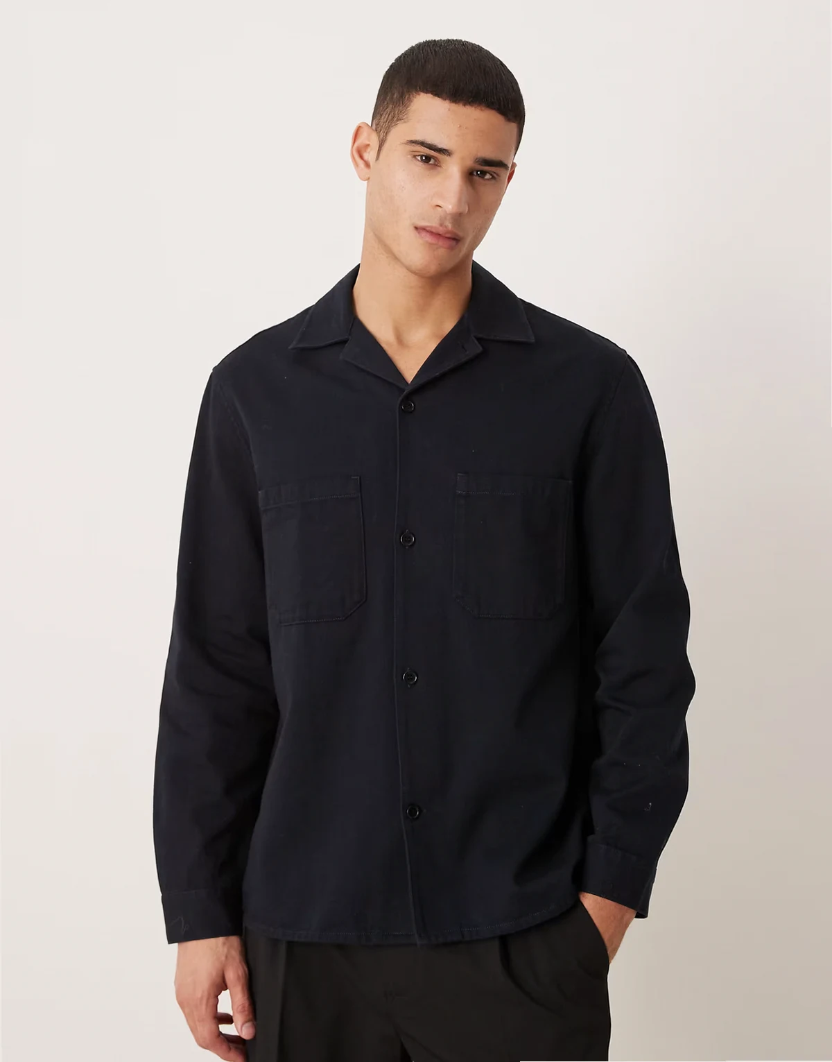 pure cotton shirt in navy blue