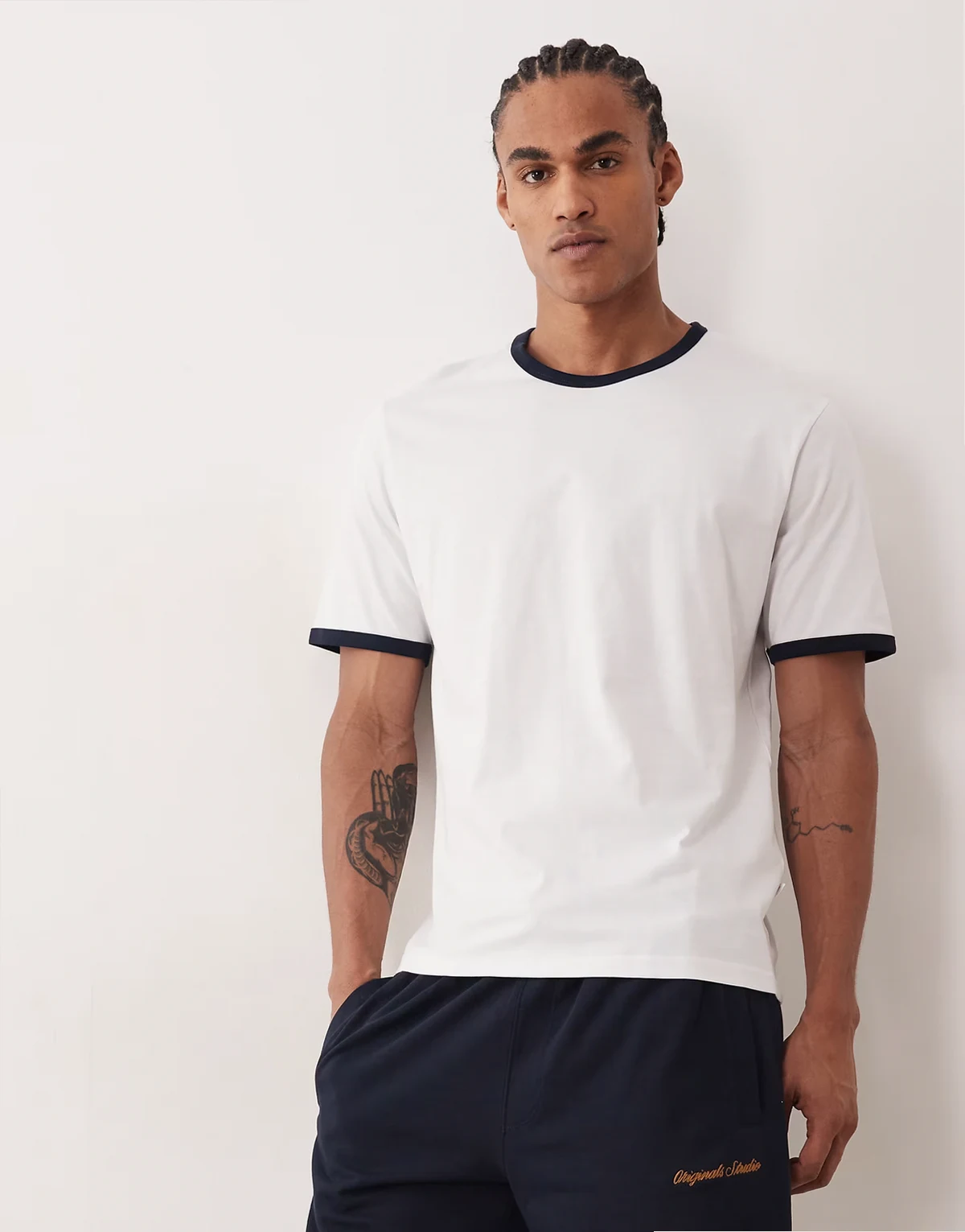 ringer t-shirt in white
