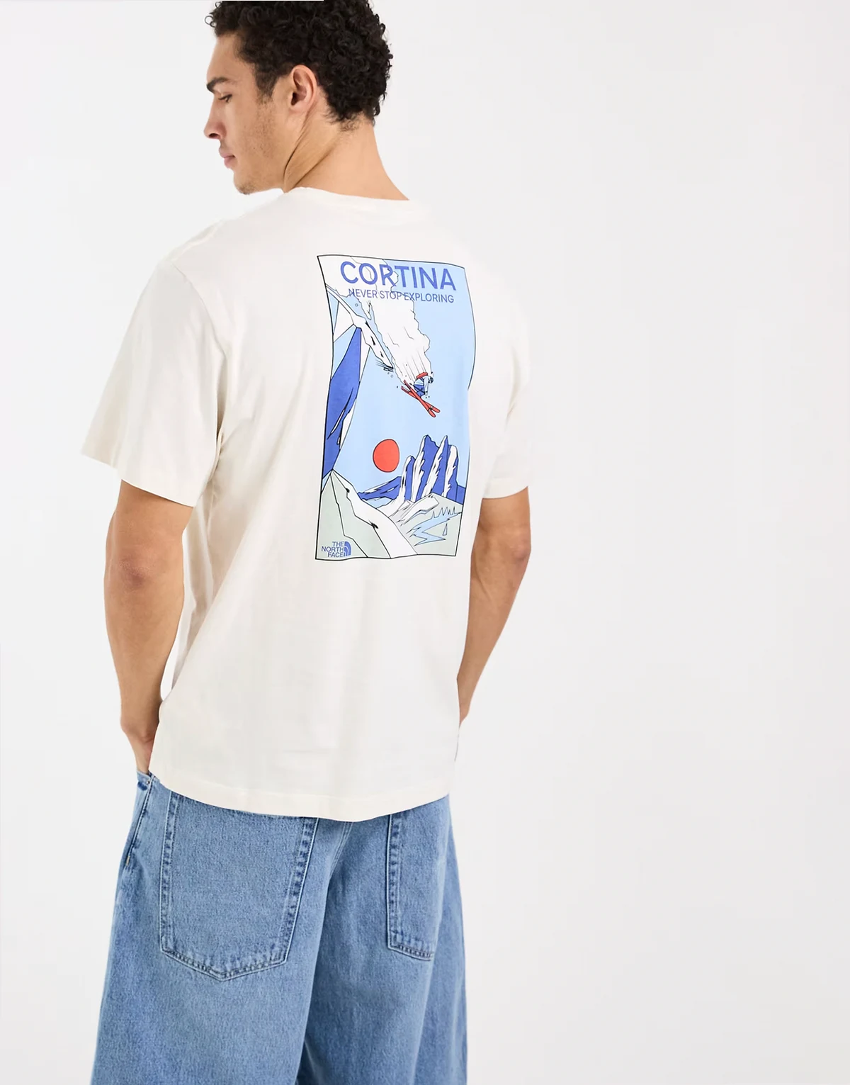 Cortina back graphic T-shirt in off-white