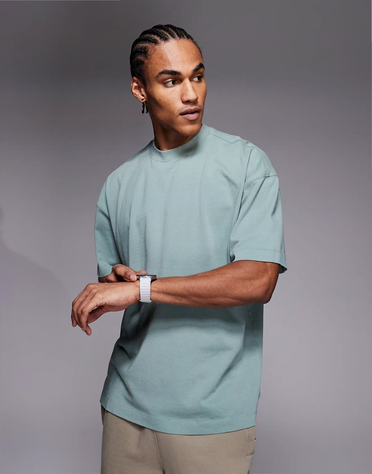 Icon heavyweight cotton oversized t-shirt with quick dry finish in washed jade green