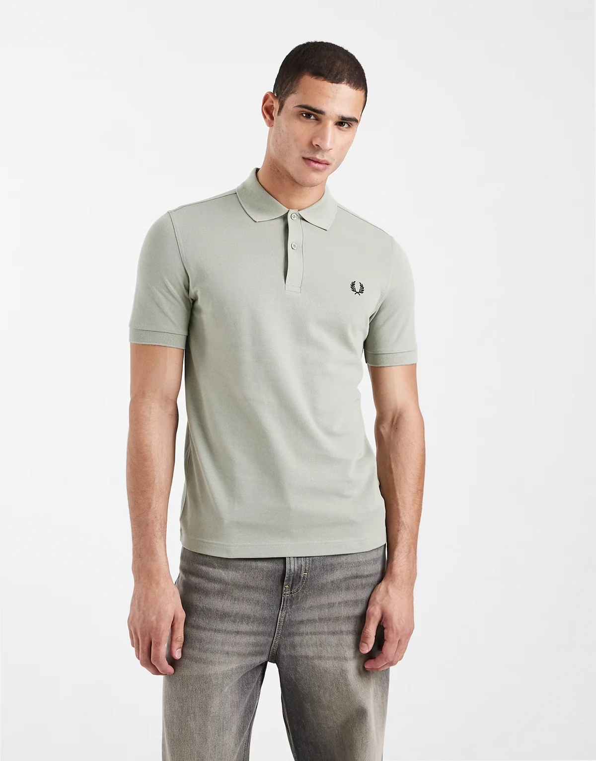 logo polo shirt in pale green