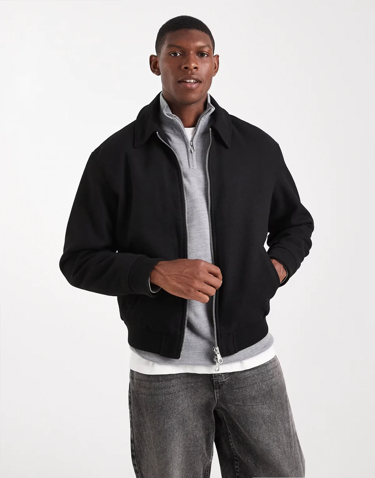 Harrington bomber jacket in black