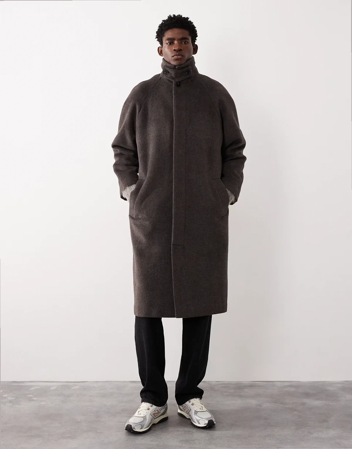 – Hemdjacke aus grauem Wollmix