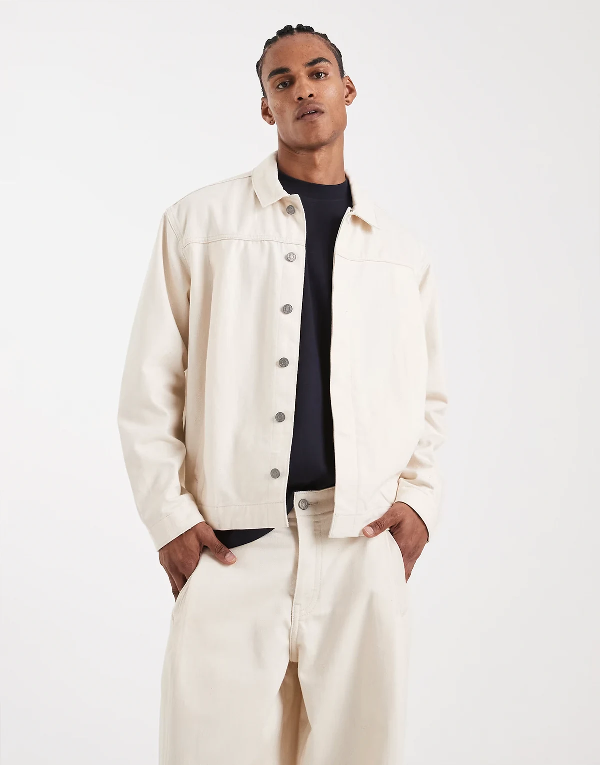 Circular Design Collection heavyweight harrington denim jacket in ecru - part of a set