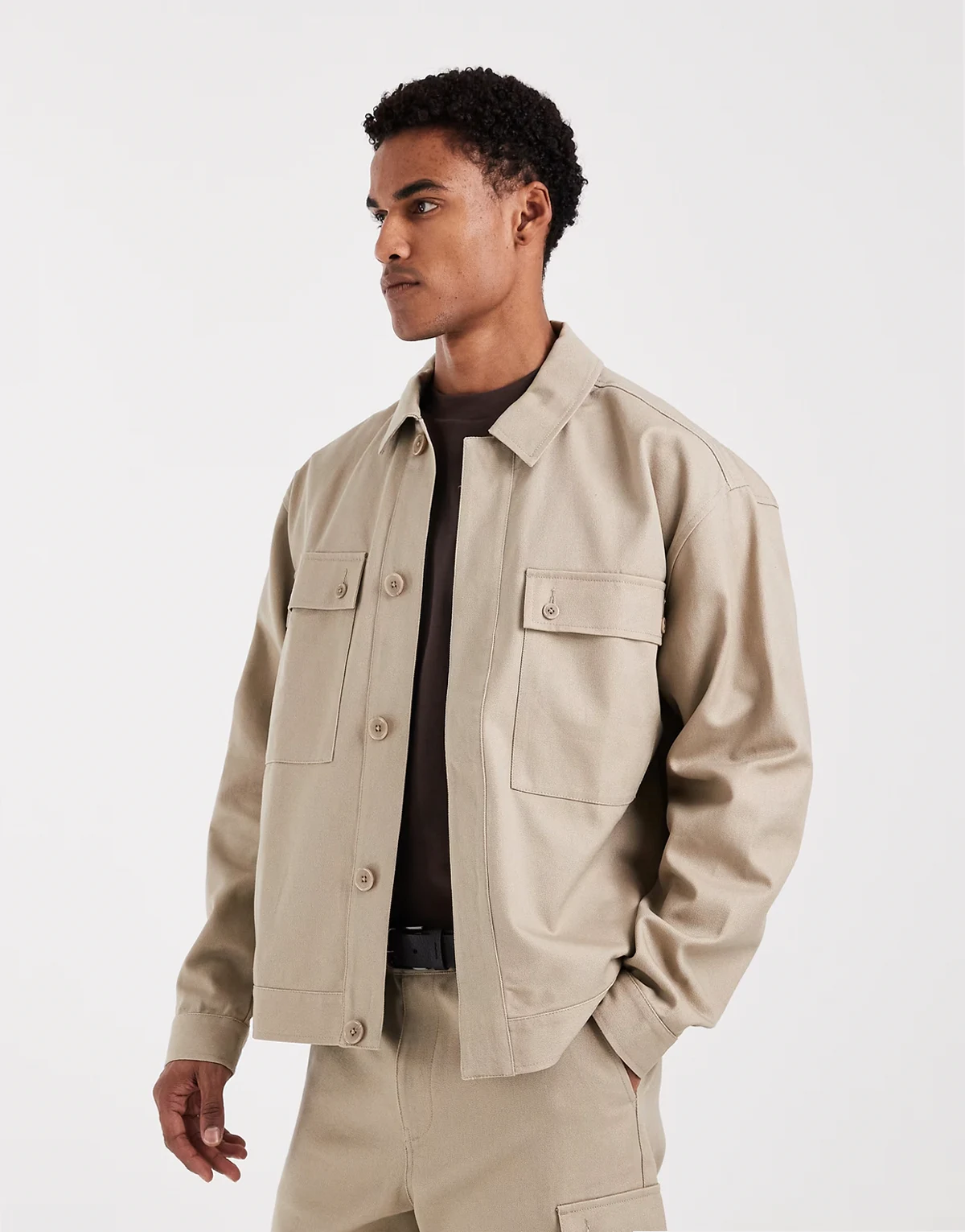 canvas jacket in beige - part of a set