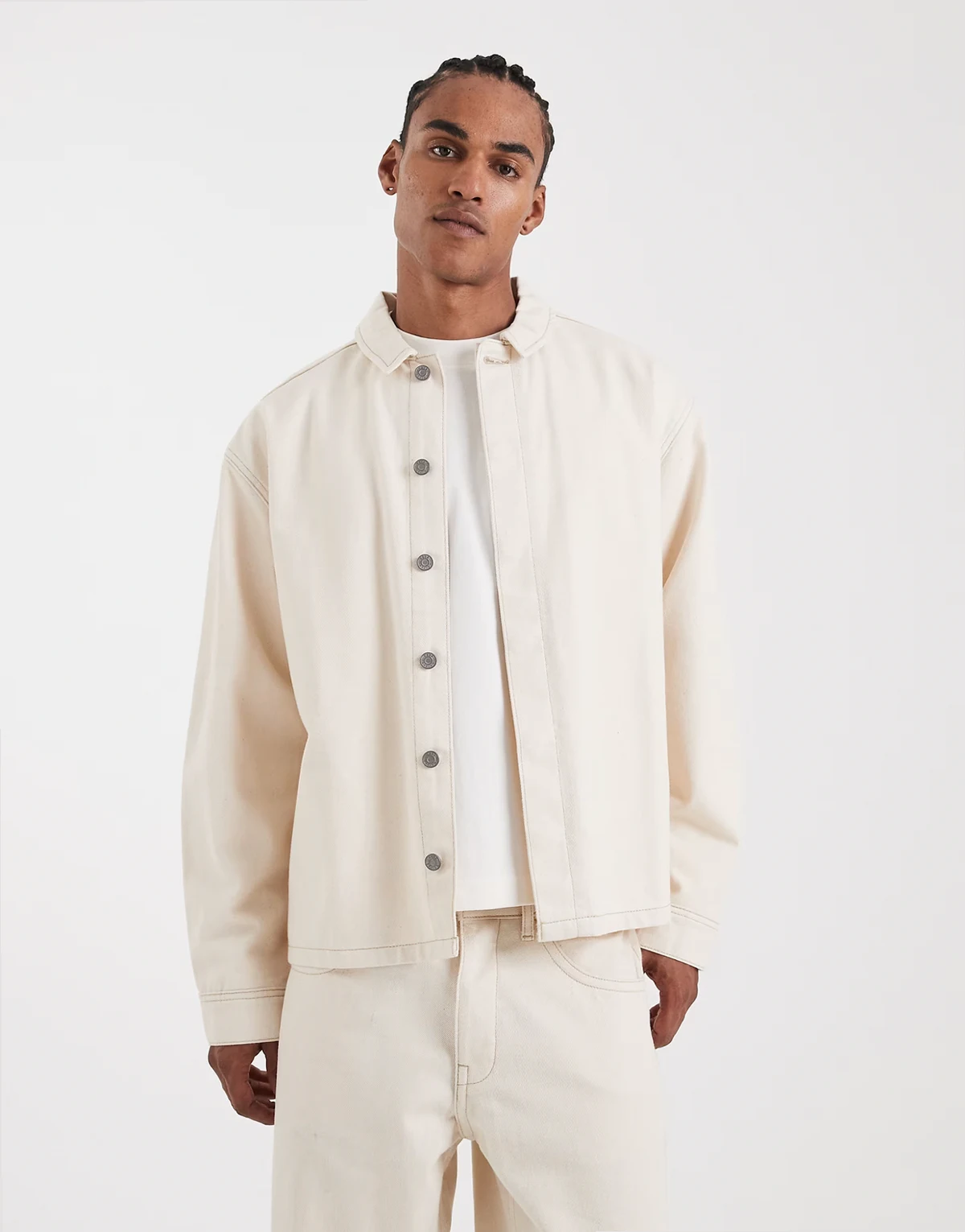 Circular Design Collection heavyweight denim shirt in ecru - part of a set