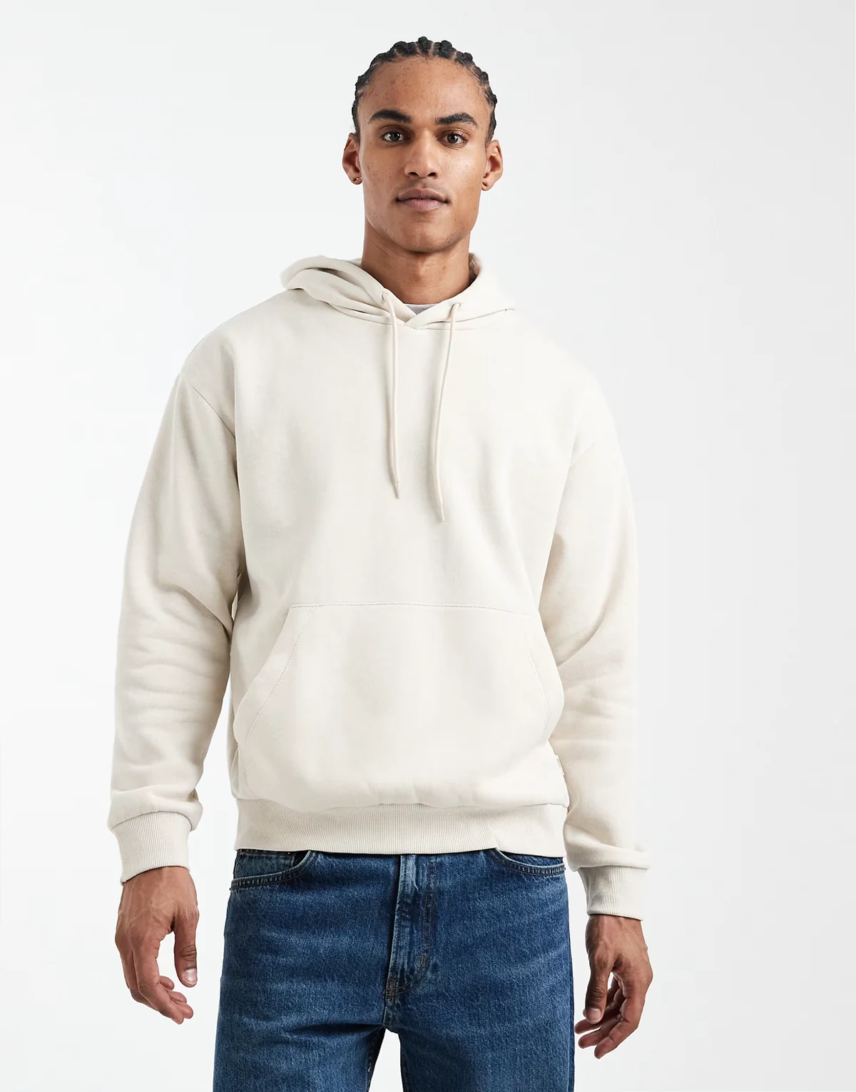 relaxed fit hoodie in ecru