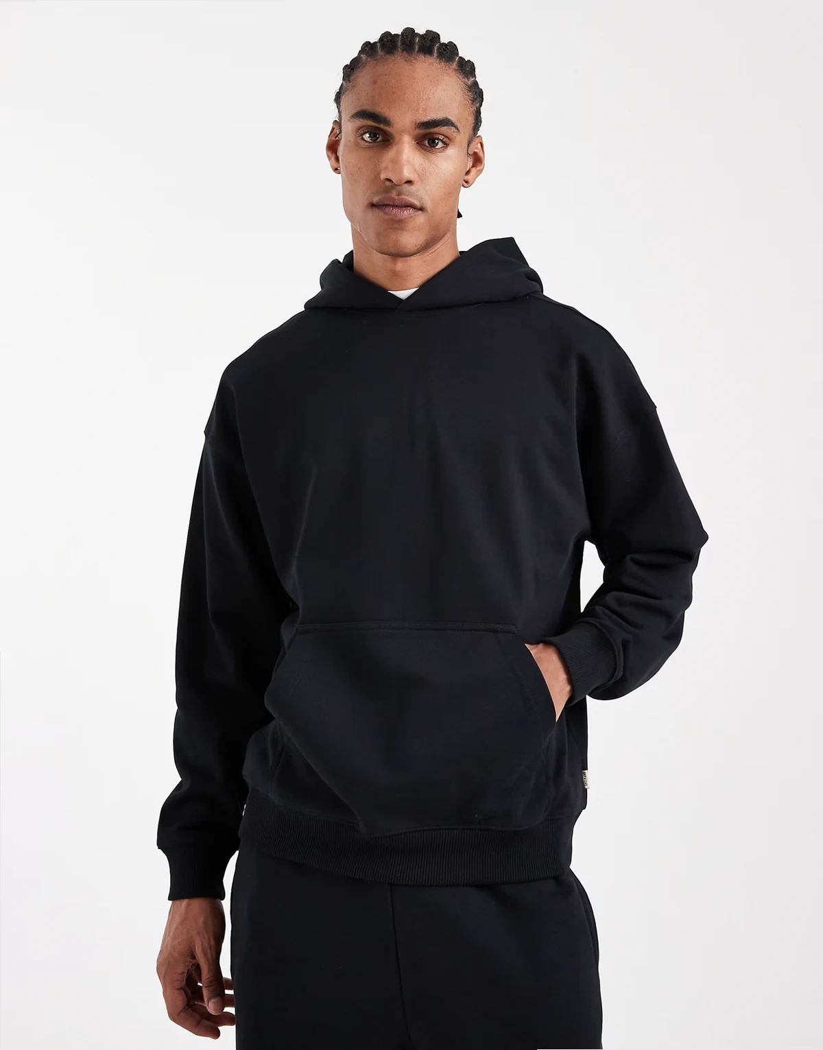 premium 400gsm heavyweight oversized fit hoodie in black - part of a set