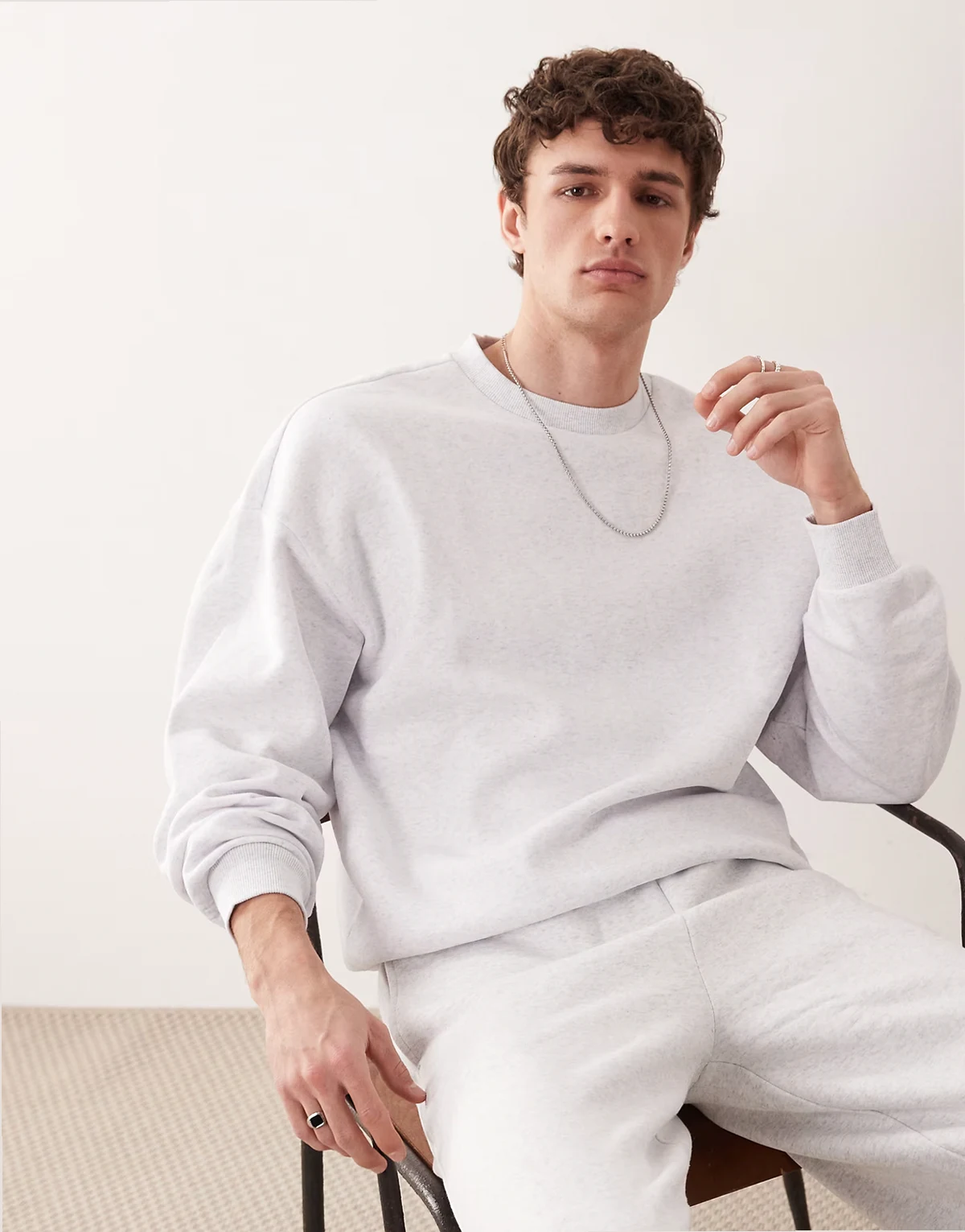 oversized sweatshirt in super light gray - part of a set