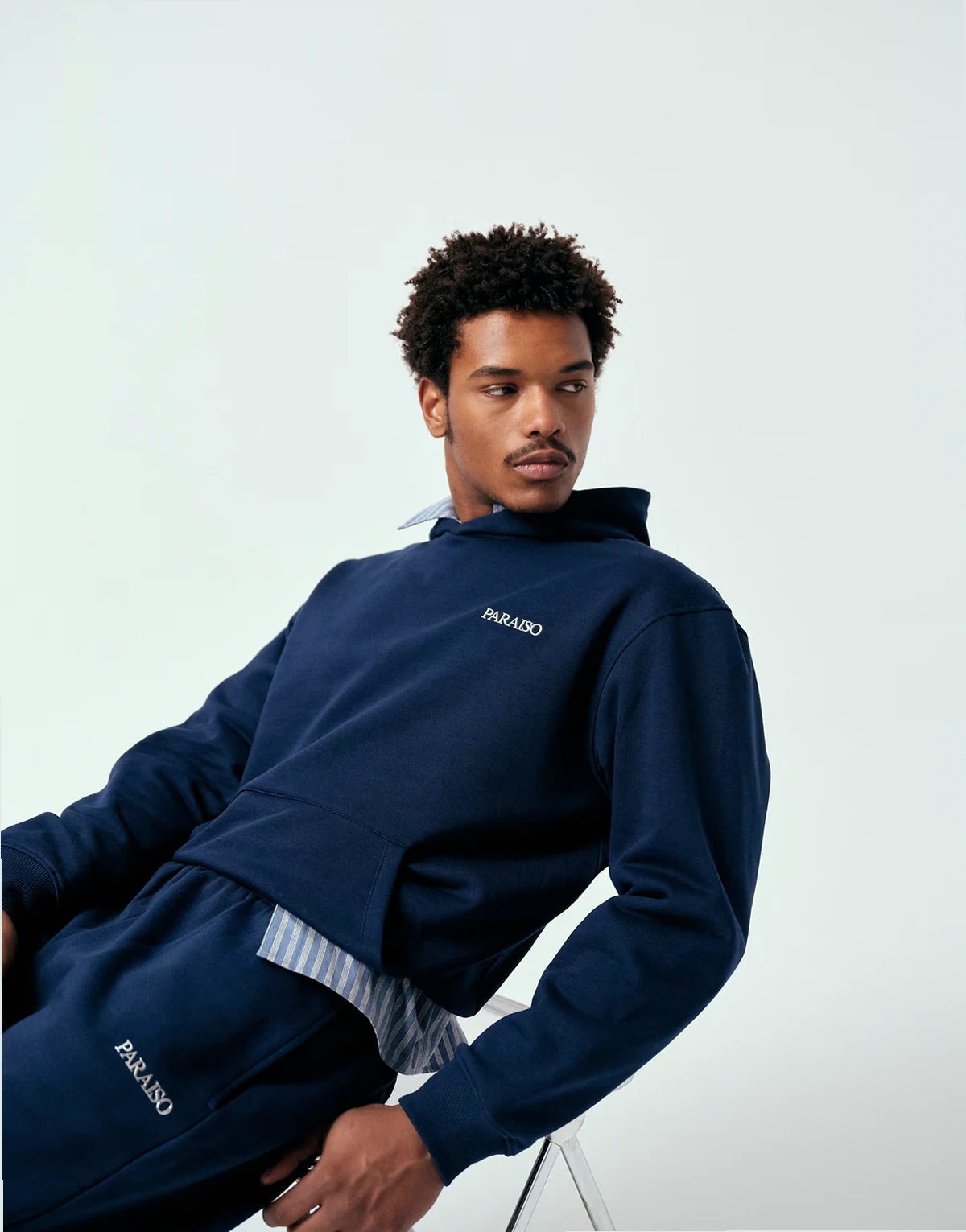 relaxed printed hoodie in navy - part of a set