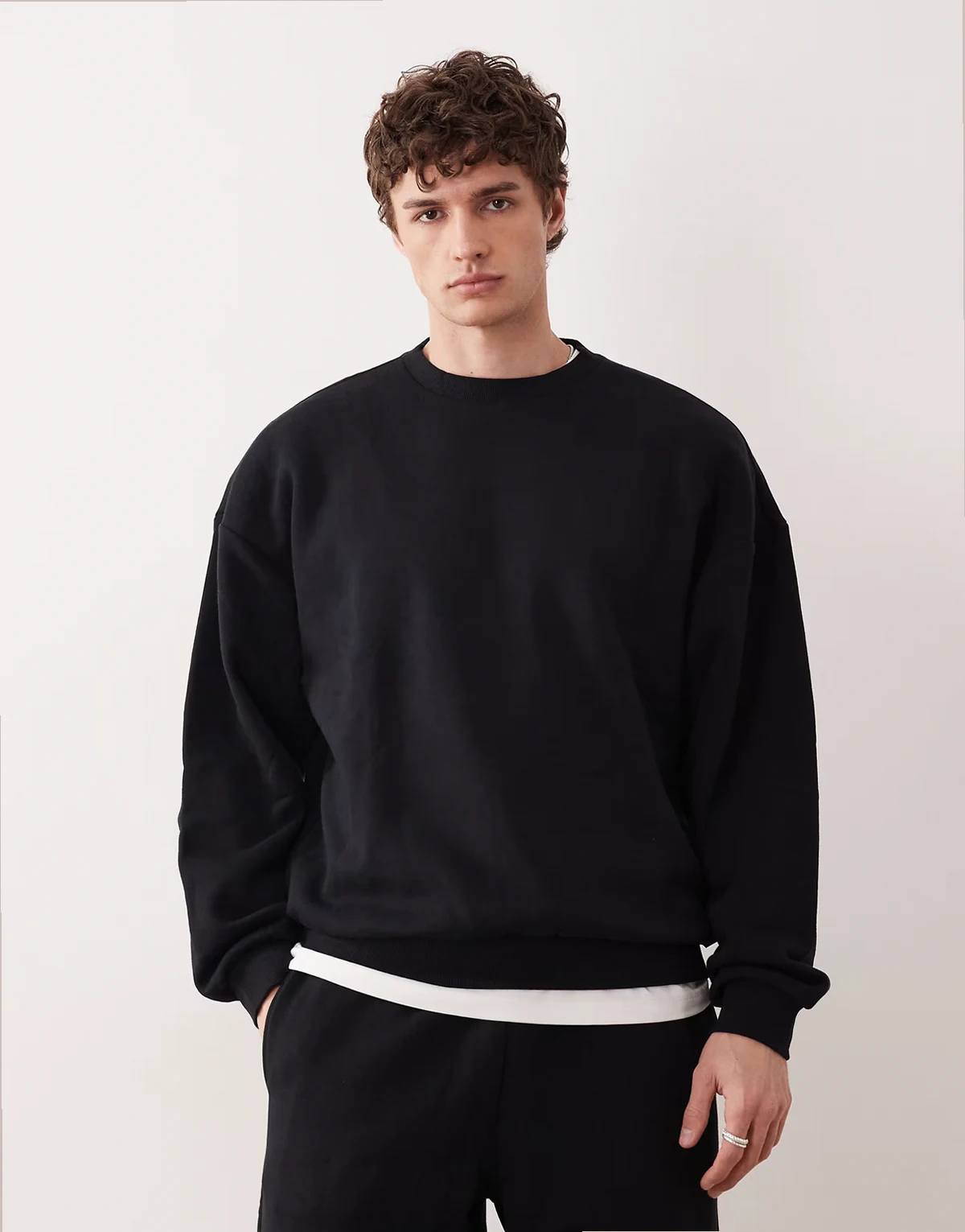 oversized sweatshirt in black - part of a set