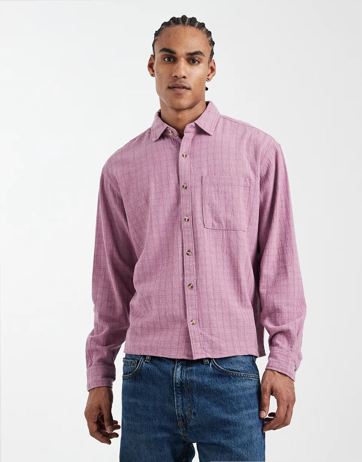 – Remi – Langärmliges Hemd in verwaschenem Beerenrot