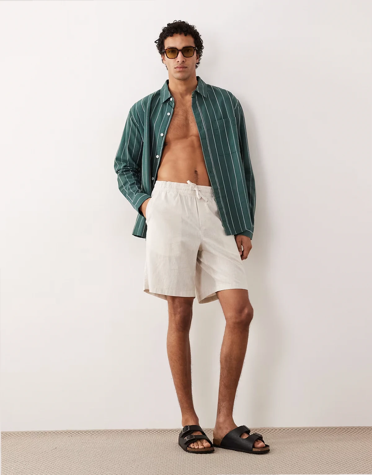 relaxed stripe shirt in green