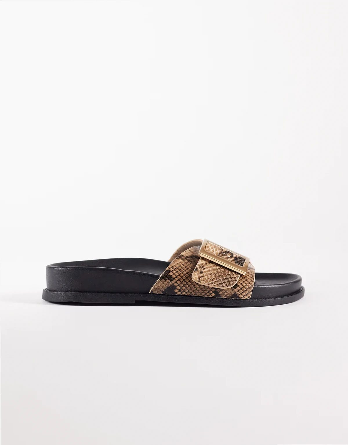 Farley wide strap flat sandals in snake