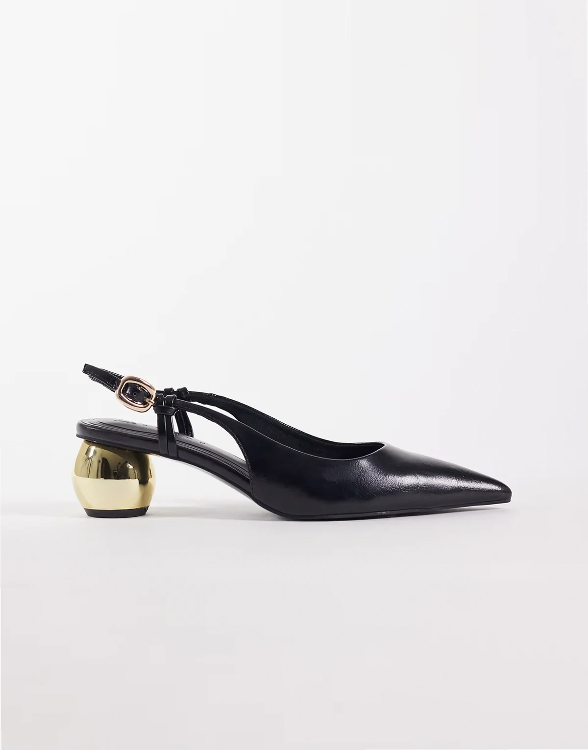 Starlight slingback ball heeled shoes in black