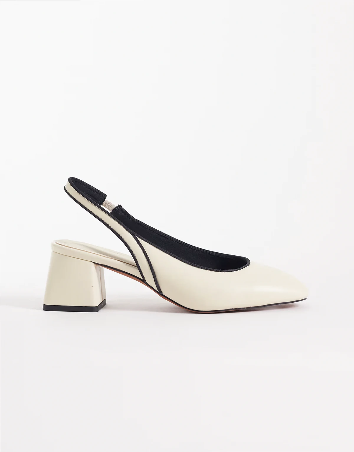 Sugarplum slingback block heel shoes in buttermilk