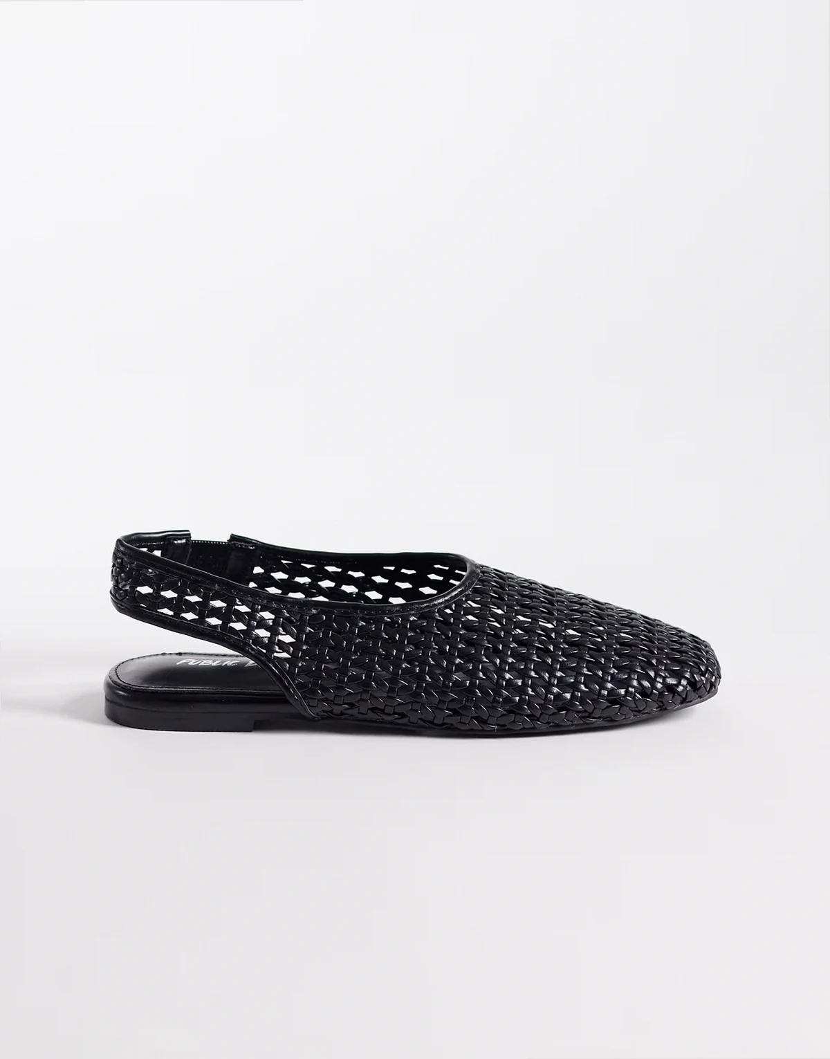 Spice slingback woven ballet flats in black