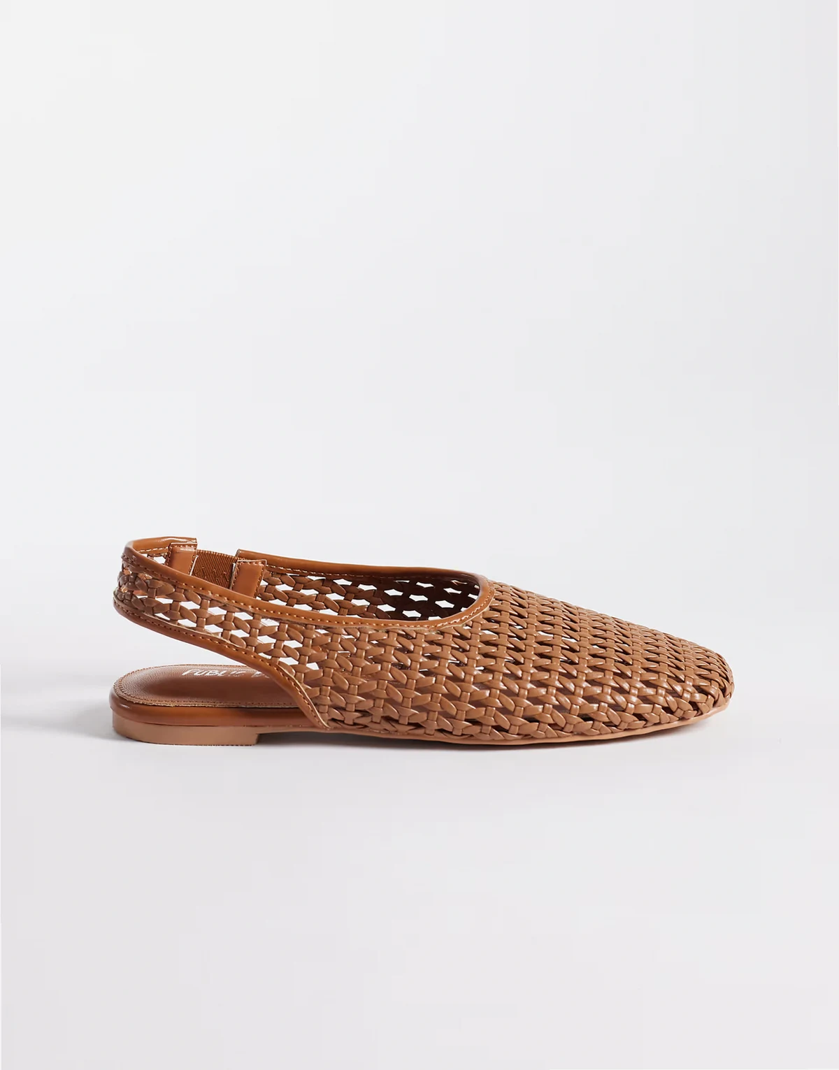 Spice slingback woven ballet flats in tan