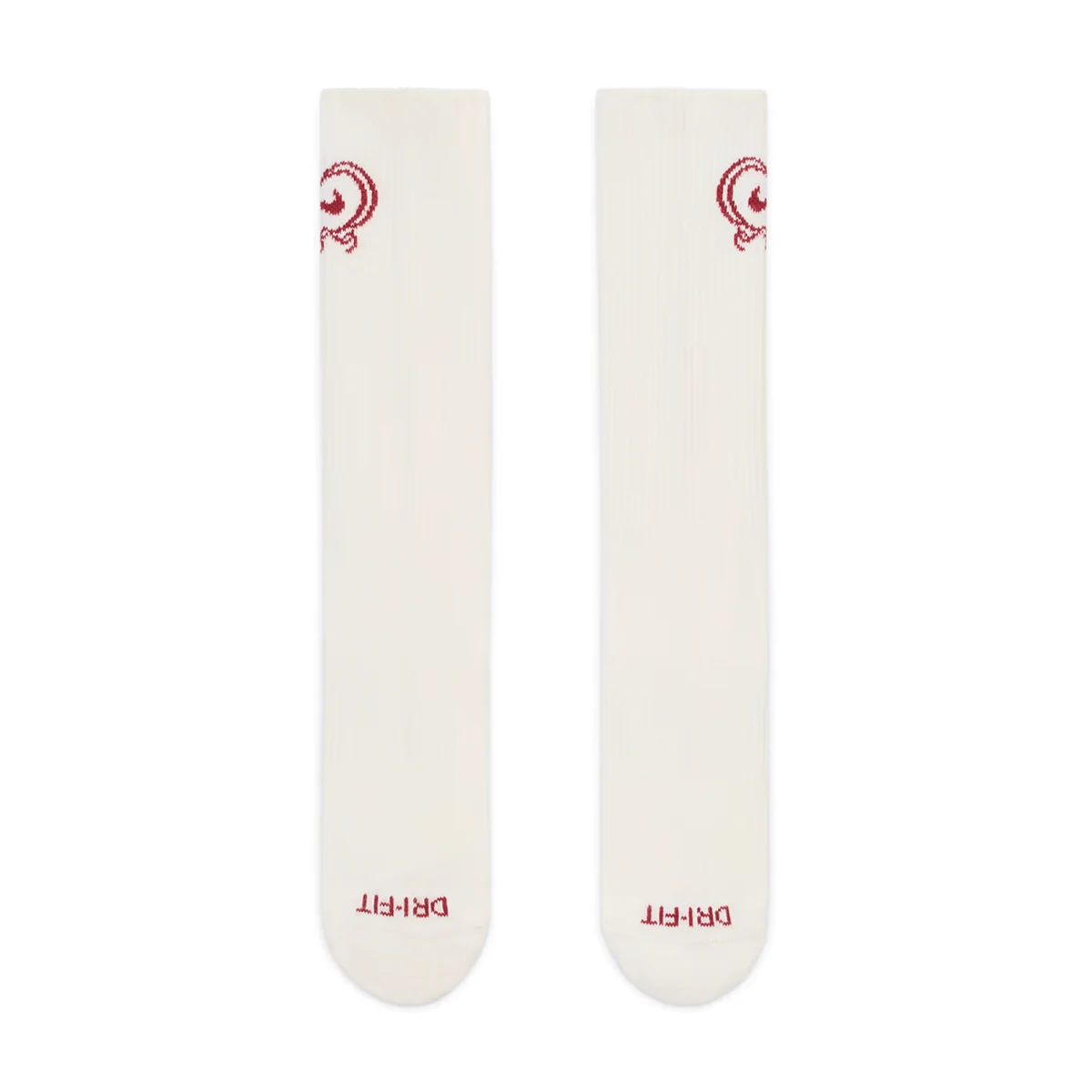 Nike heart detail socks in cream and red