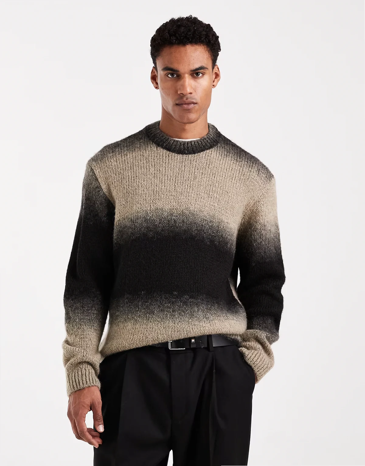 ombré sweater in brown and black