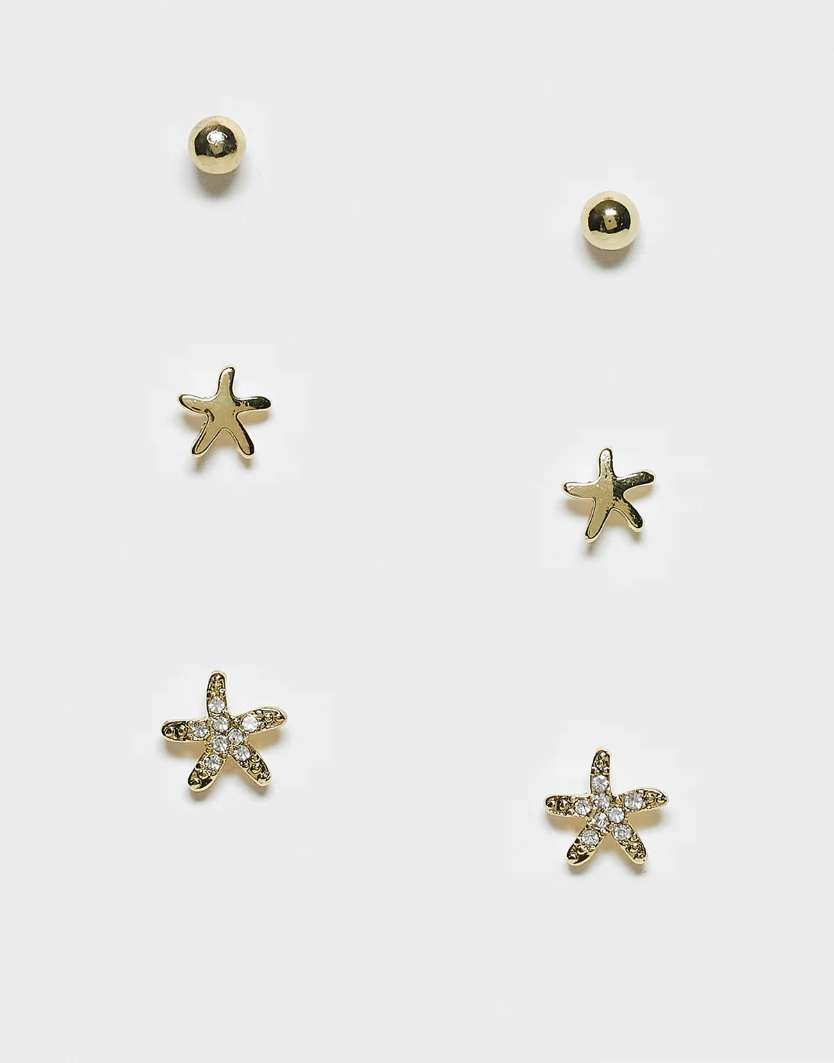 – Seestern-Ohrstecker in Gold im Multipack