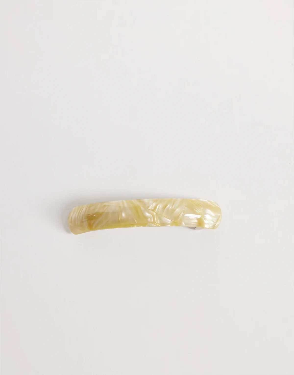 curved soft hair barrette in green