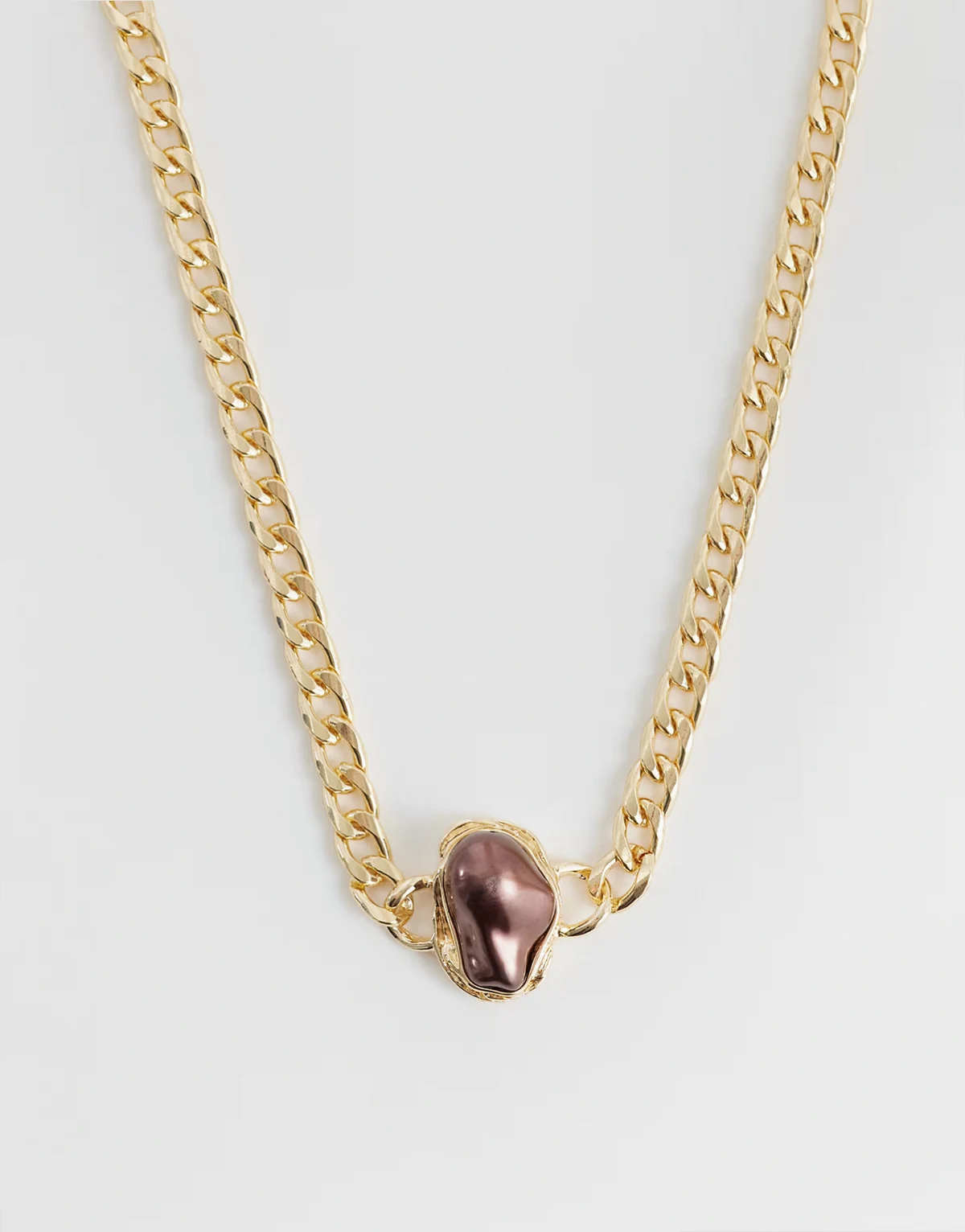 – Choker-Halskette in Goldoptik mit Steindetail im 80er-Look