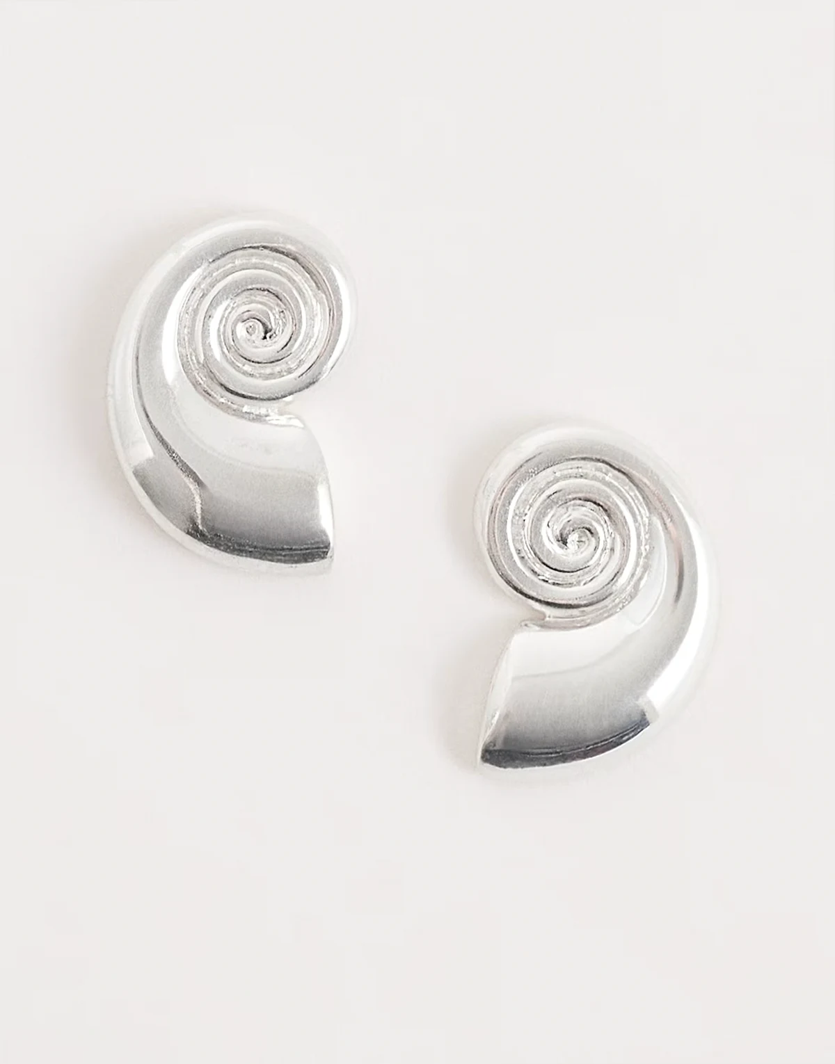 shell stud earrings in sterling silver