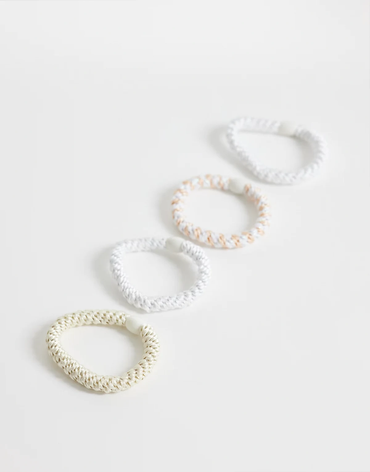 4-pack basic essential hair ties in neutral