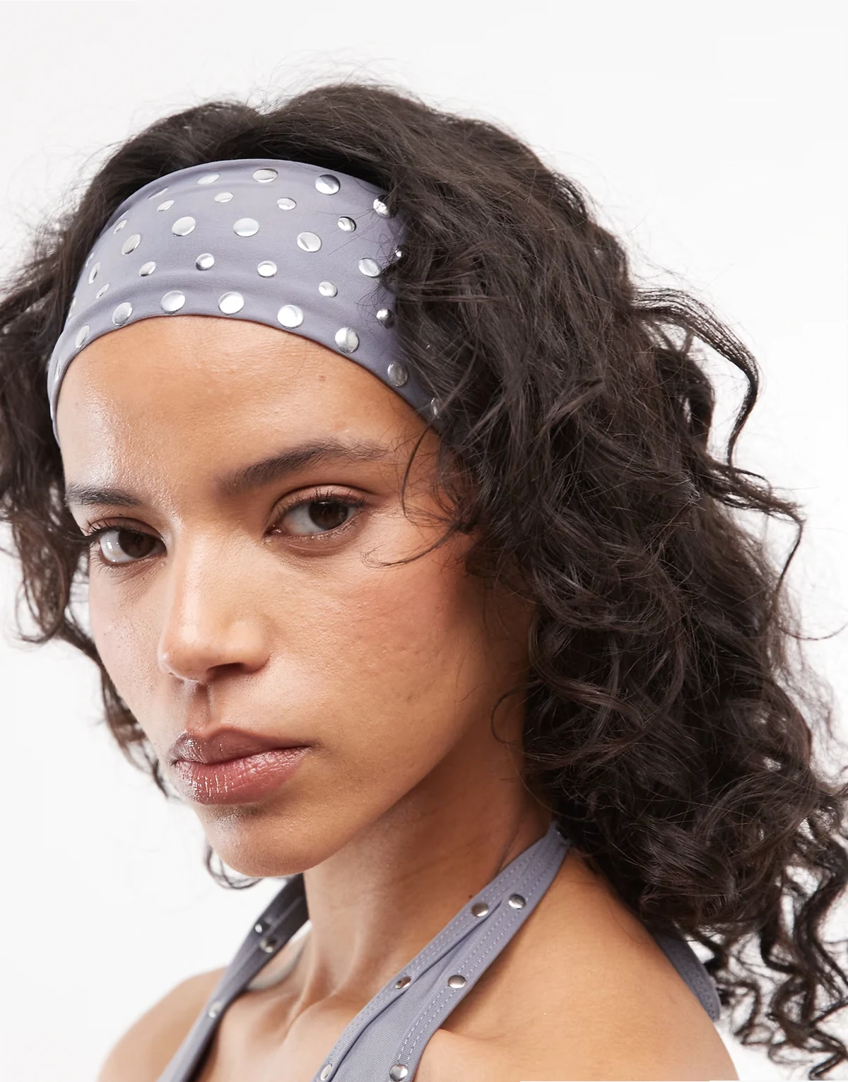 stud headband in gray