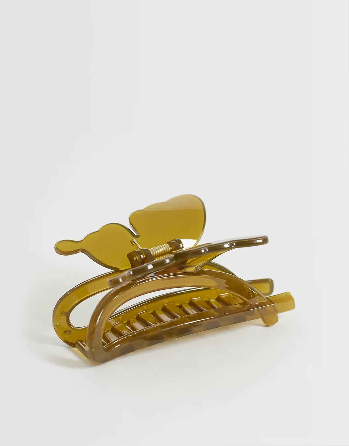 butterfly hair clip in olive green