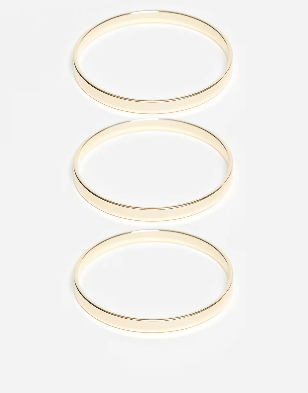 pack of 3 stacking bangle bracelets in gold