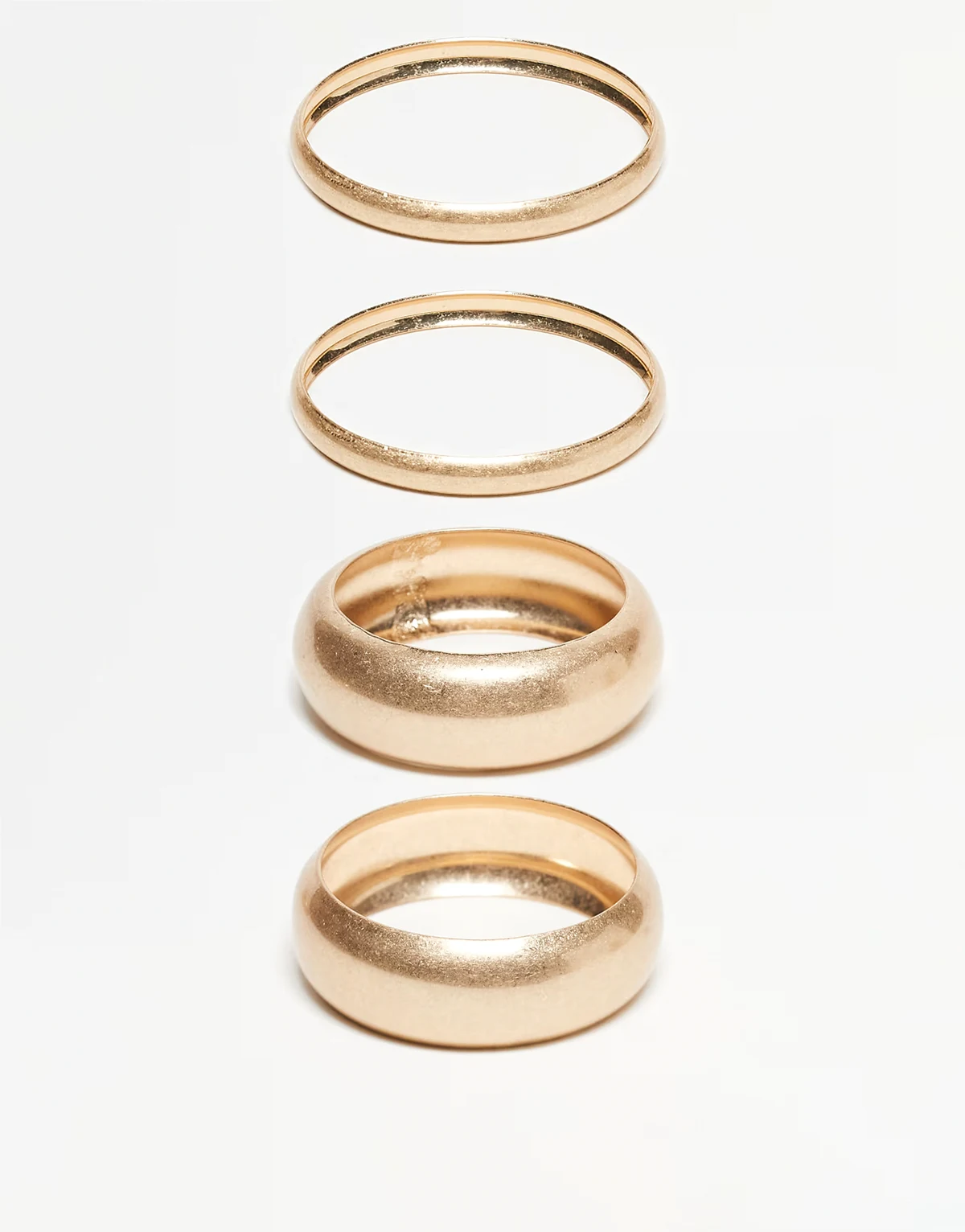 pack of 4 bangles in brushed gold tone