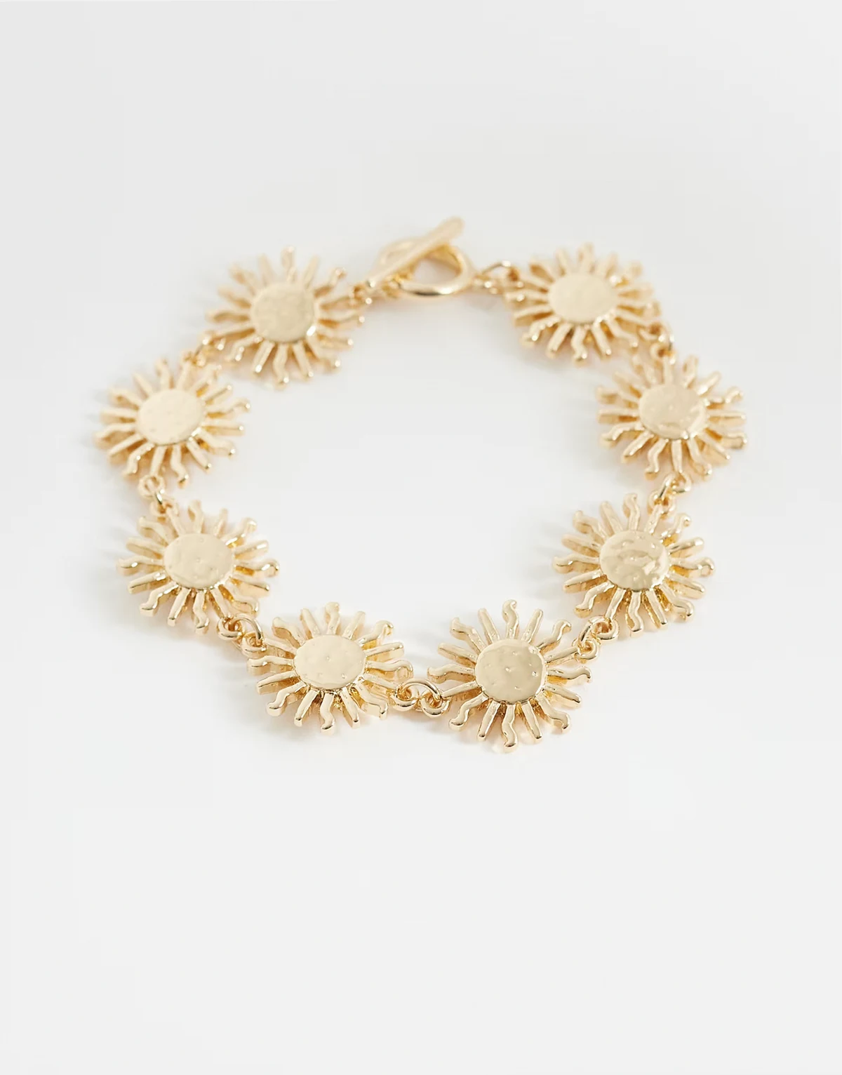 ASOS DESIGN Curve – Goldfarbenes Armband mit kleinem Sonnenanhängern und T-Steg