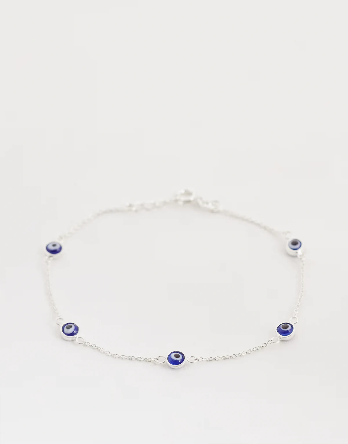 enamel evil eye bracelet in sterling silver