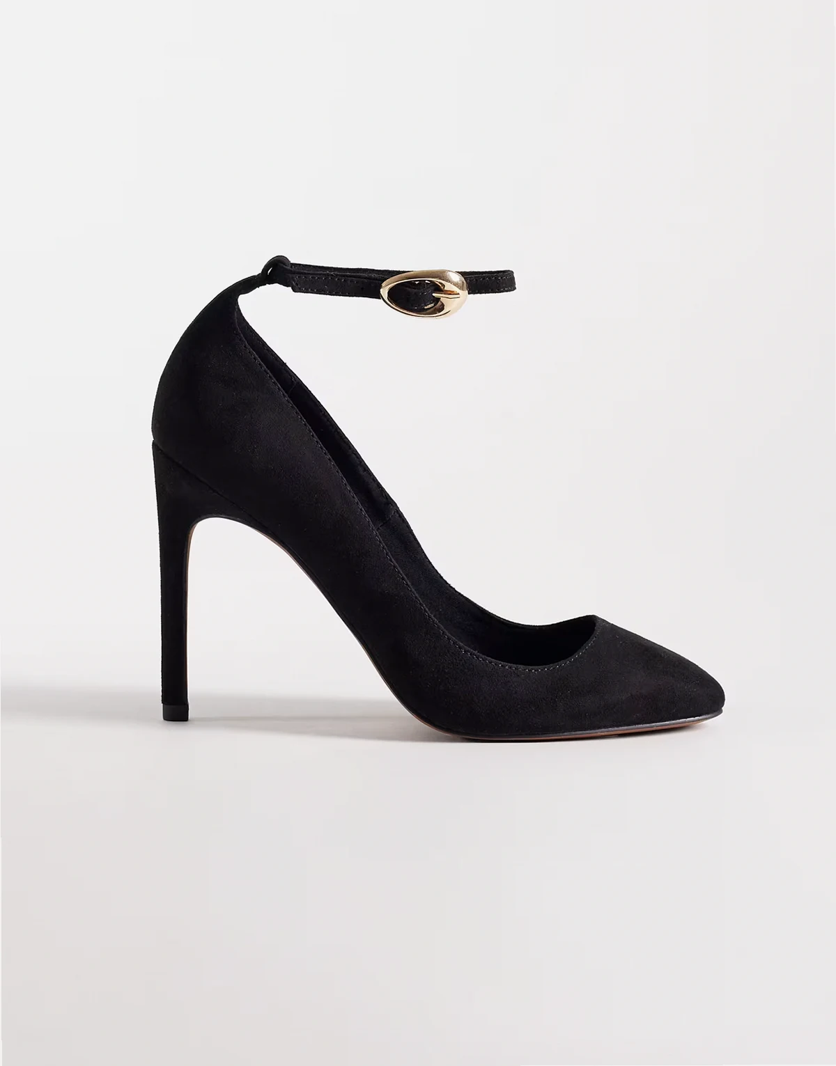 – Priscilla – Pumps in schwarzer Wildlederoptik mit runder Zehenpartie