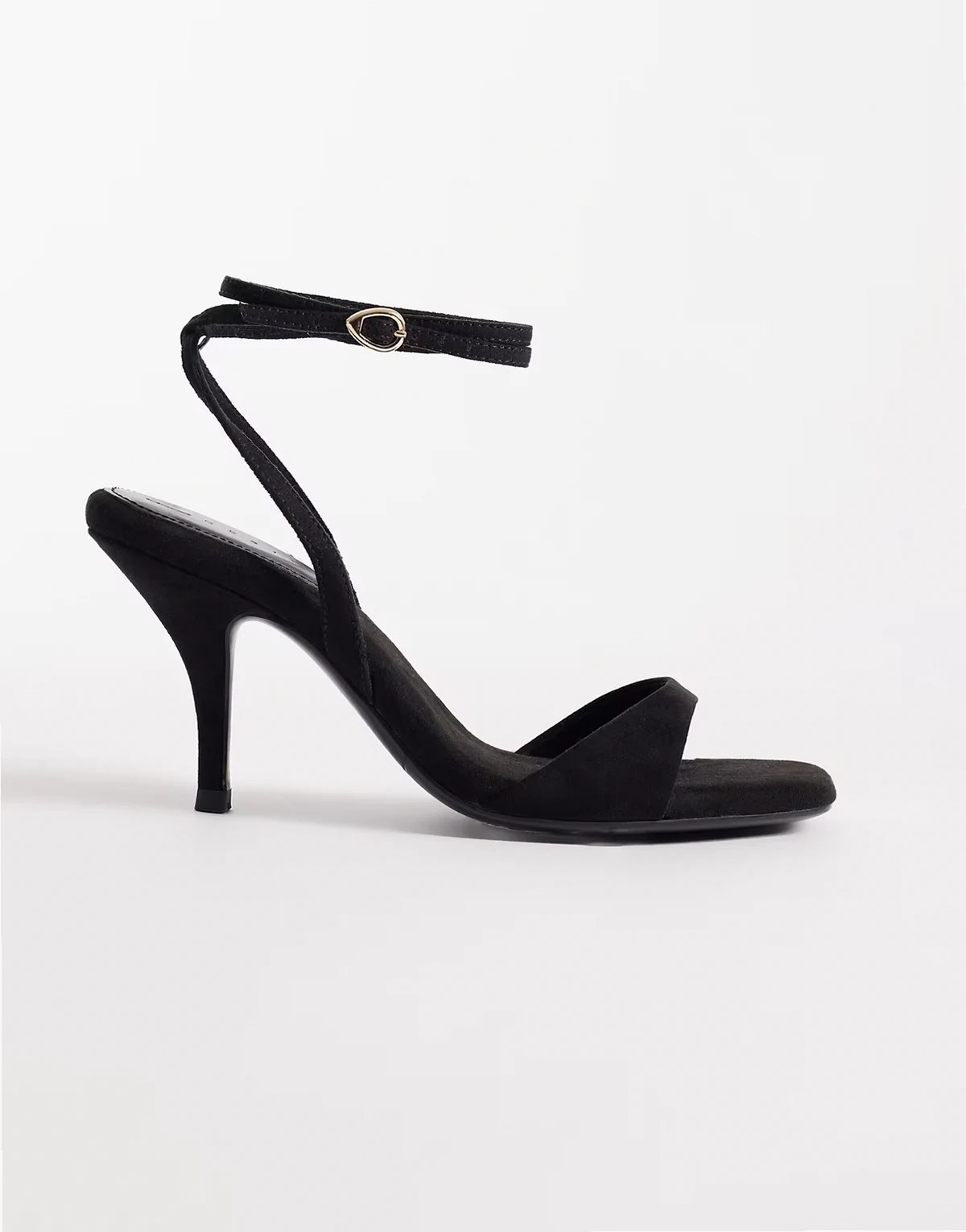 Wide Fit – Hope – Filigrane Sandaletten in Schwarz mit mittelhohem Stilettoabsatz, weite Passform