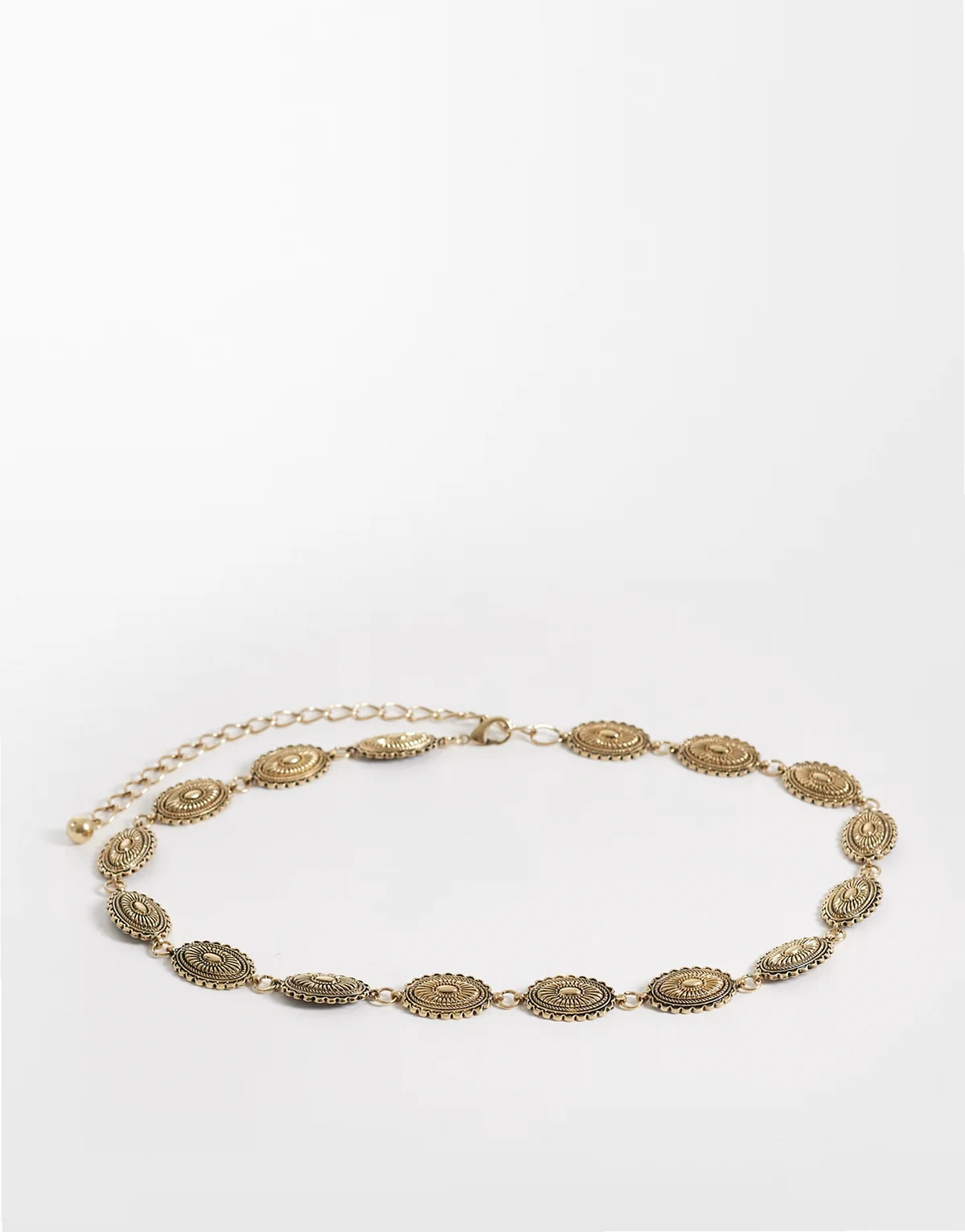 boho chain belt in gold