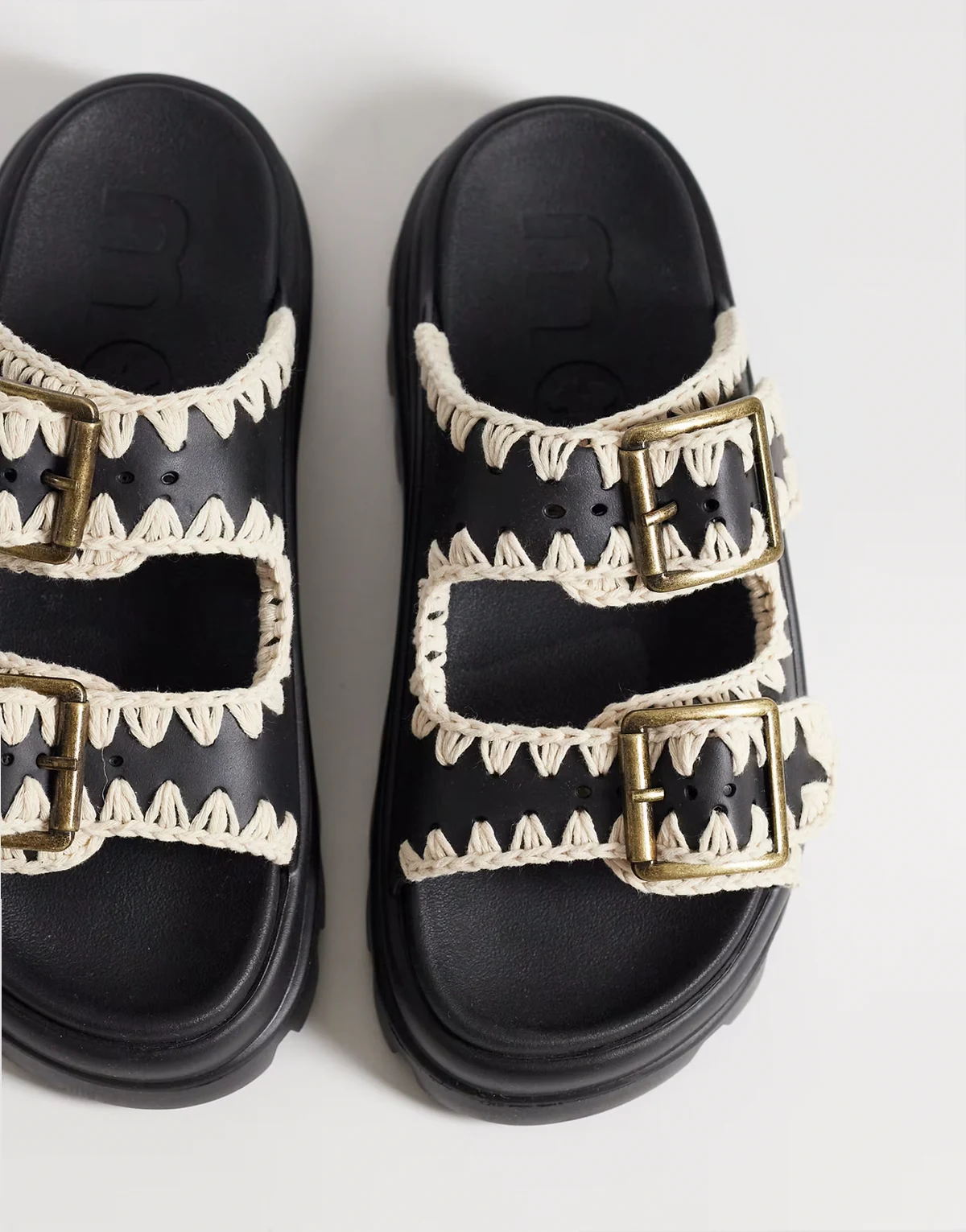 EVA two buckle sandals in black