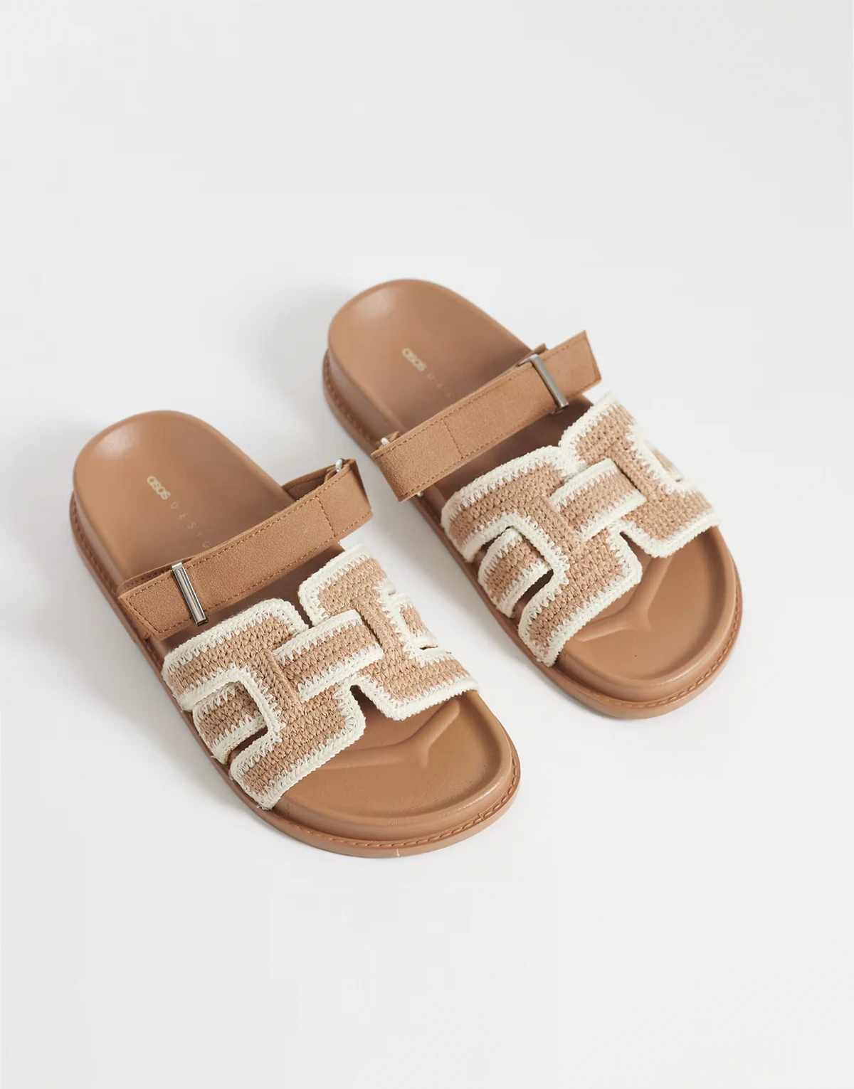 – Fion – Sandalen aus gewebtem Strick in Natur mit Fußbett