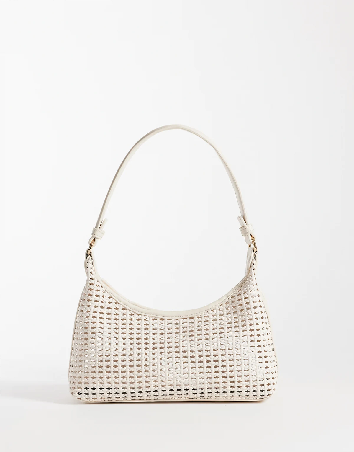 woven 90's shoulder bag in cream