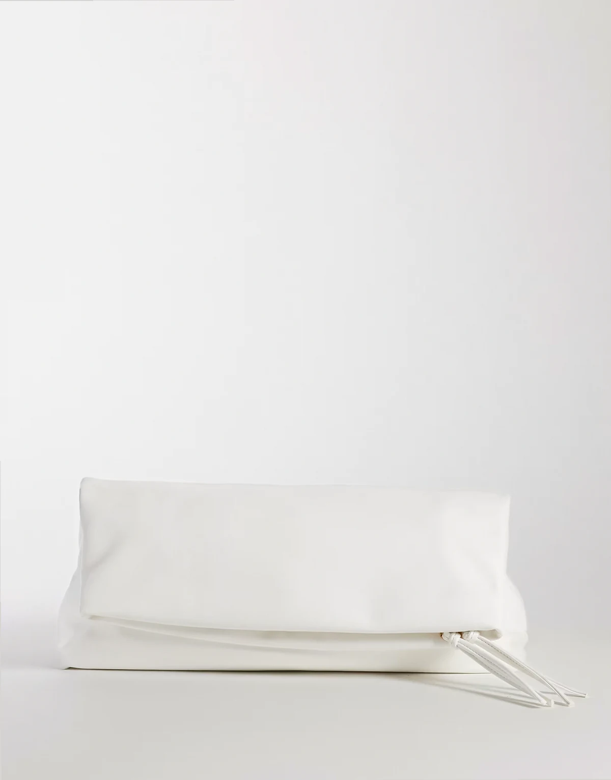 elongated clutch purse in white