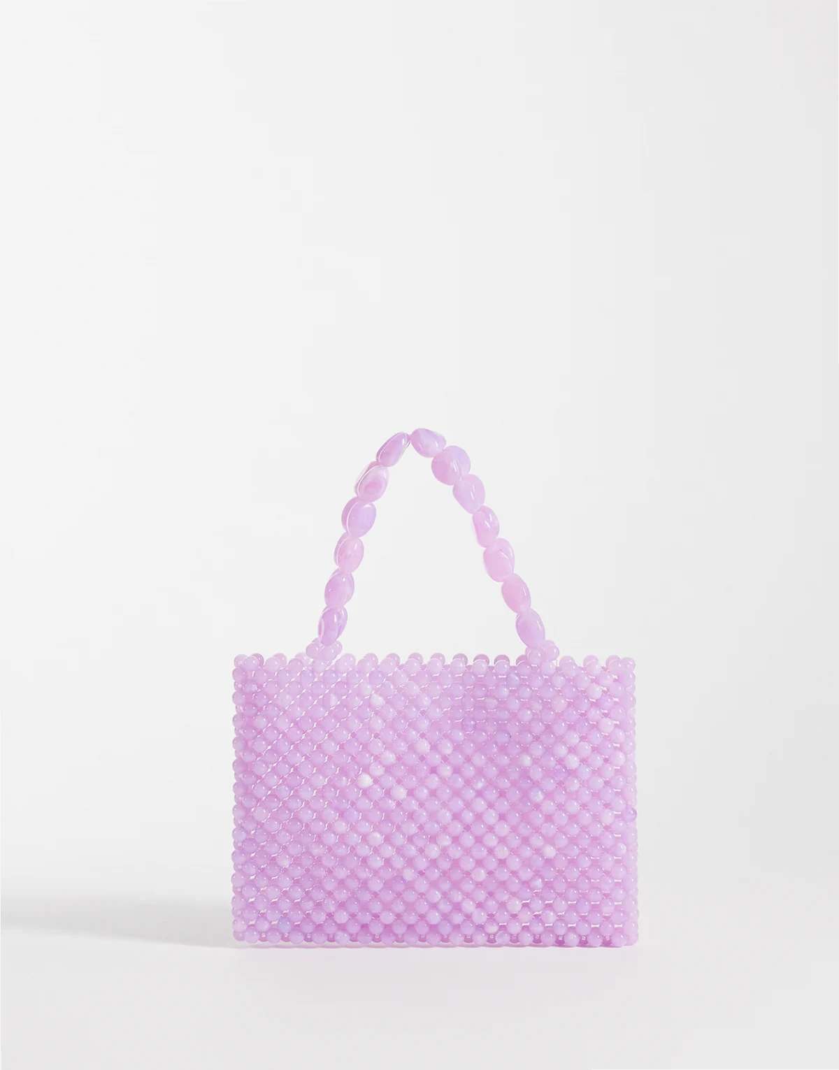 beaded mini clutch purse with handle in purple