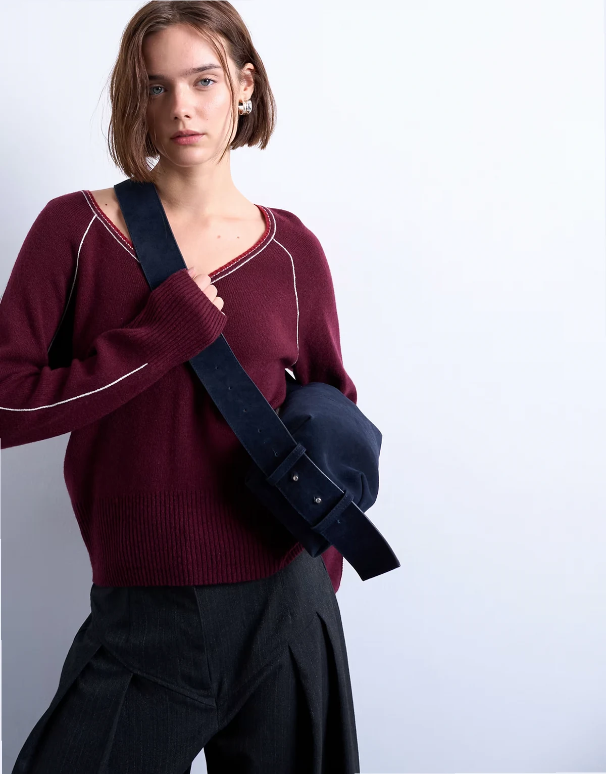 Chloe real suede cross body bag in navy