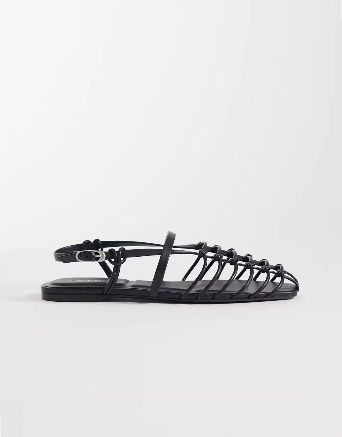 Jeans – Leder-Ballerinas in Schwarz mit Riemchen
