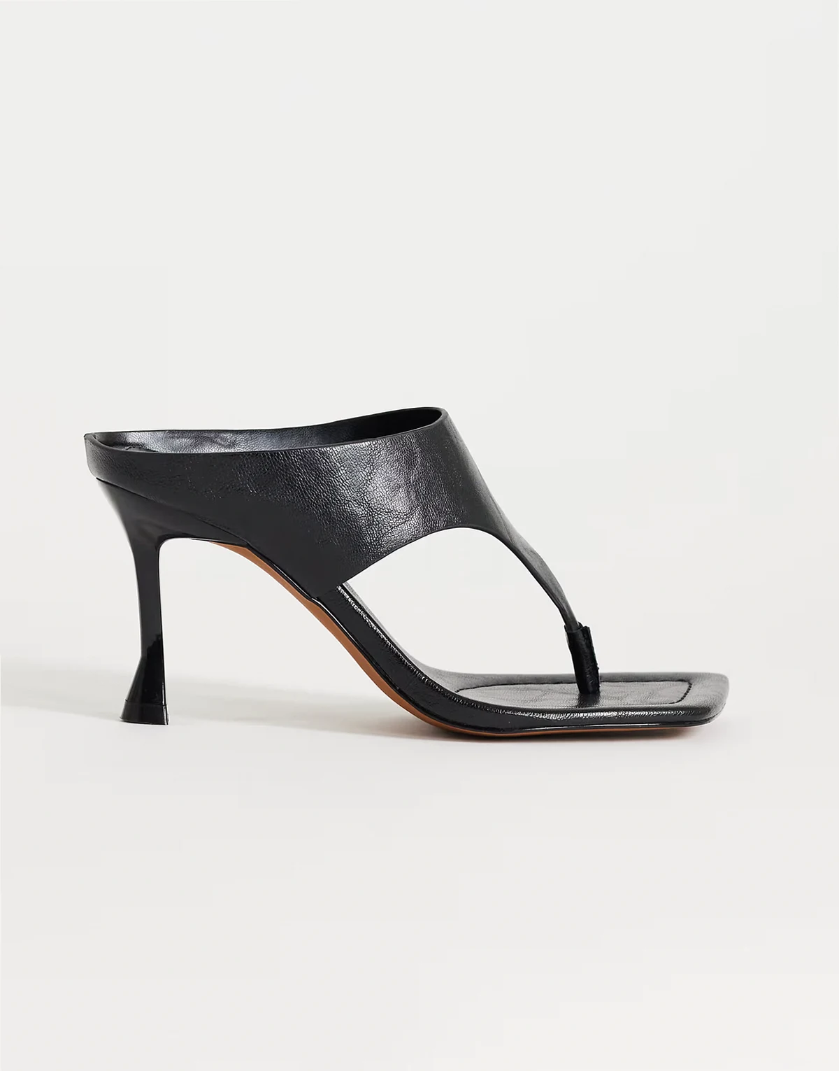 – Elodie – Absatz-Mules in Schwarz mit Zehensteg